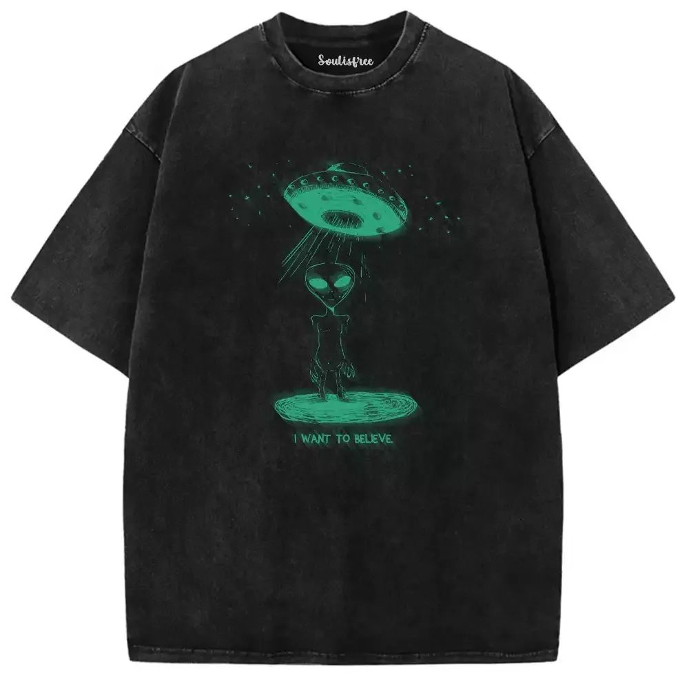 Designed Cryptic Alien Washed Alien T-shirt