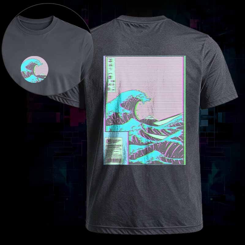 Soulisfree   Neon Kanagawa Wave Classic Tee