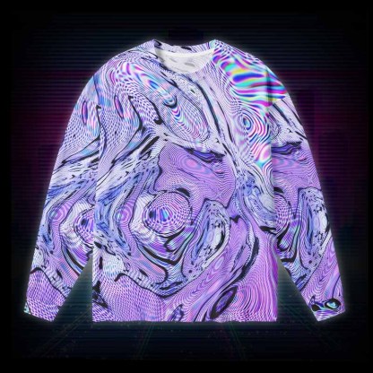 Soulisfree Hypnotic Purple Vortex Long Sleeve Cotton Tee