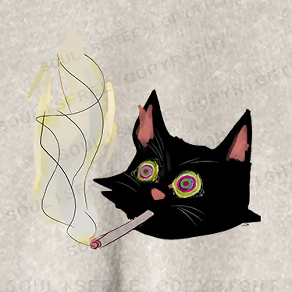 A Smoking Person Washed Cropped Sweatshirt