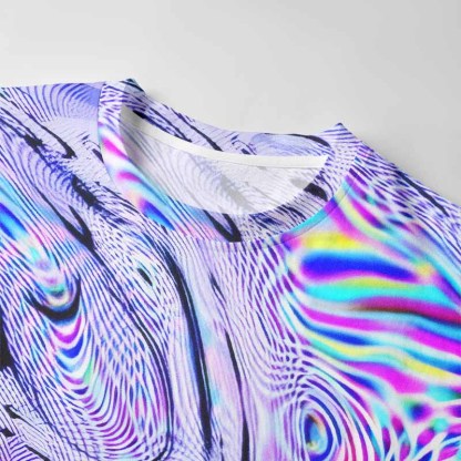 Soulisfree Hypnotic Purple Vortex Long Sleeve Cotton Tee