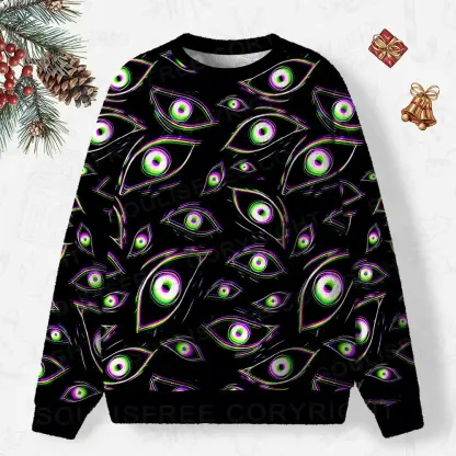 Glitch Vision Ugly Christmas Knit Sweatshirt