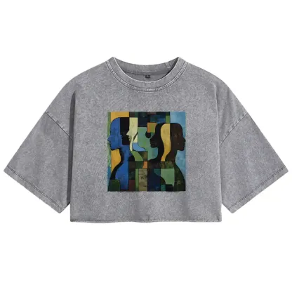 Great Thinker Washed Crop T-shirt