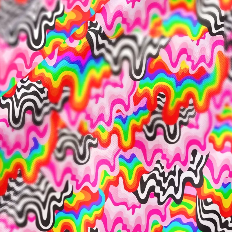 Soulisfree Psychedelic Wave Cowl Neck Satin Mini Dress