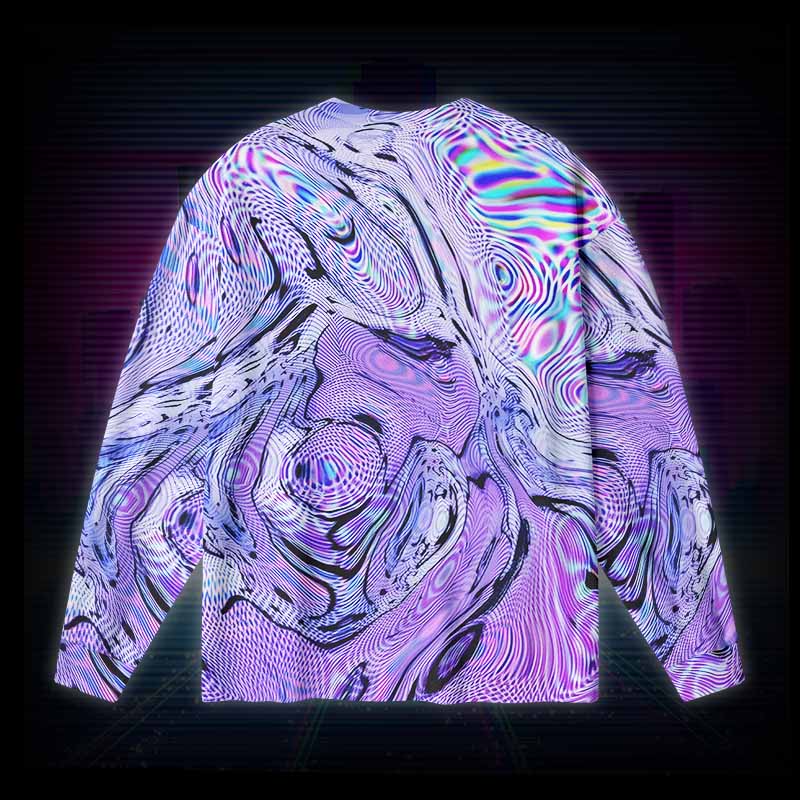 Soulisfree Hypnotic Purple Vortex Long Sleeve Cotton Tee