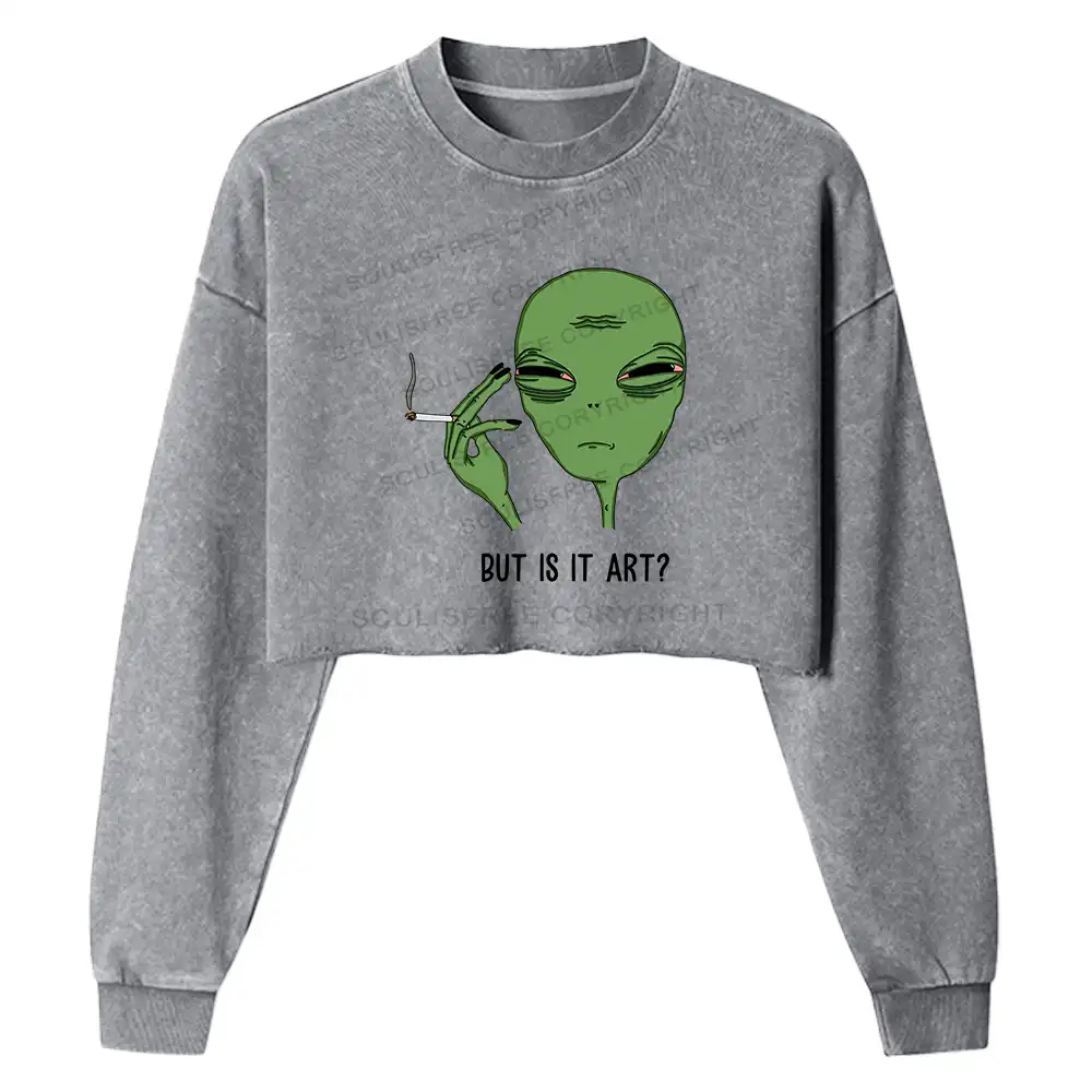 Is It Art Washed Cropped Sweatshirt