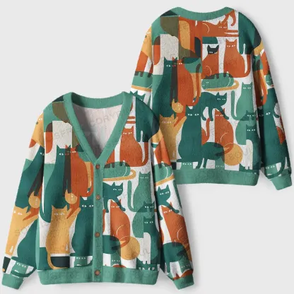 Harmony of Cats Ugly Cardigan Sweaters