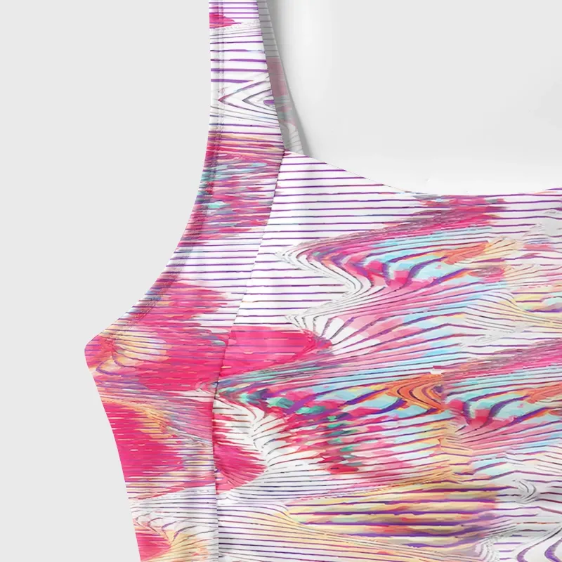 Soulisfree Trippy Liquid Swirl Galaxy One‑Piece Swimsuit