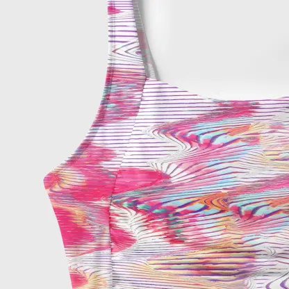 Soulisfree Trippy Liquid Swirl Galaxy One‑Piece Swimsuit