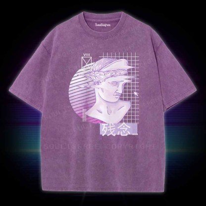 Soulisfree Vaporwave Glitch Statue Washed Tee