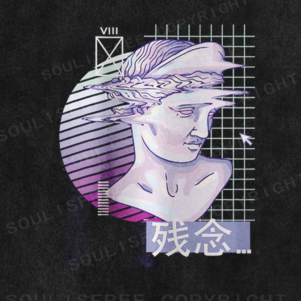 Soulisfree Vaporwave Glitch Statue Washed Tee