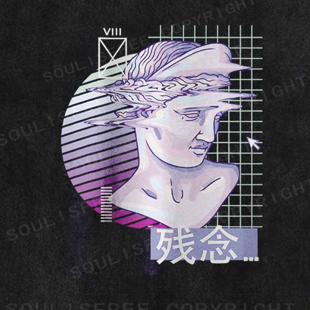 Soulisfree Vaporwave Glitch Statue Washed Tee