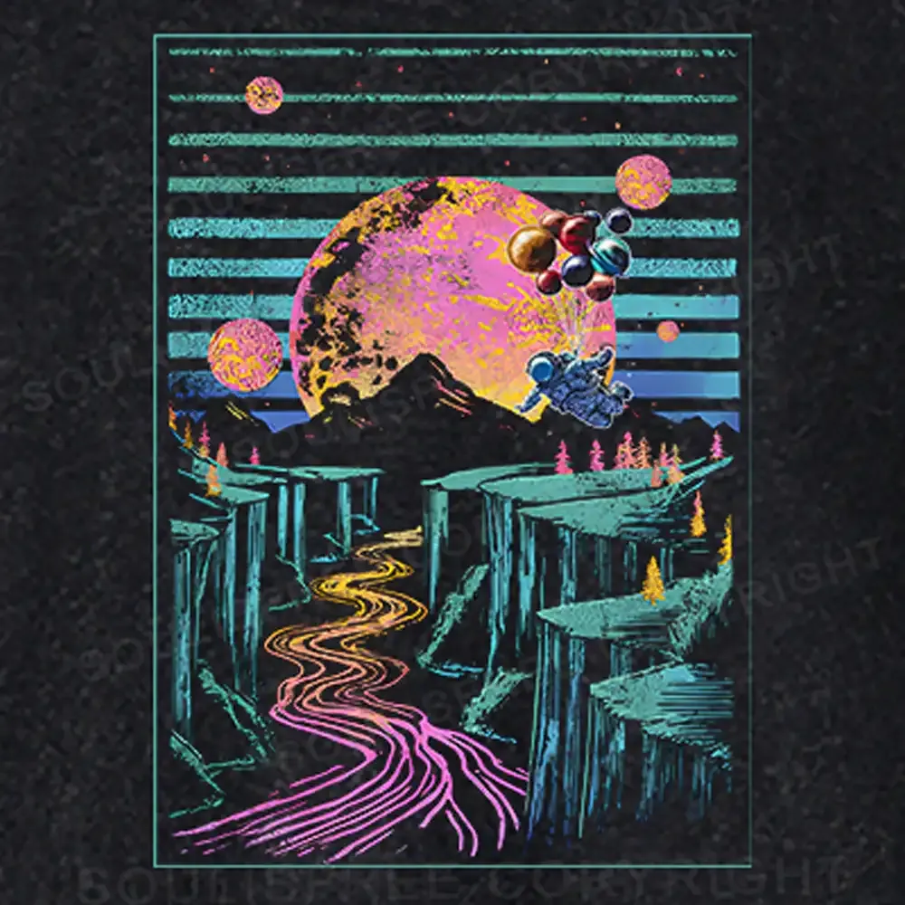 Moon And Balloon Washed Crop T-shirt