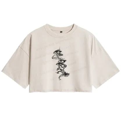 Psychedelic Eyes Washed Crop T-shirt