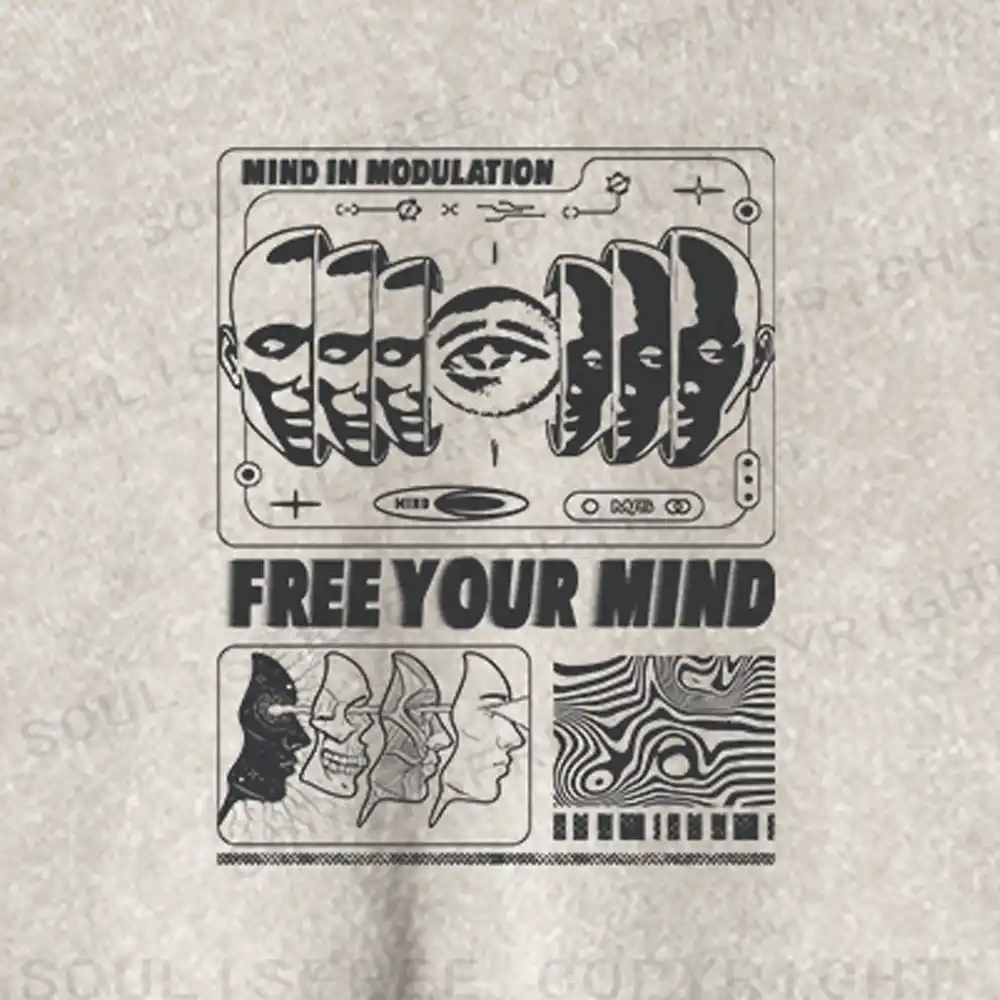 Free Your Mind Washed Cropped Sweatshirt