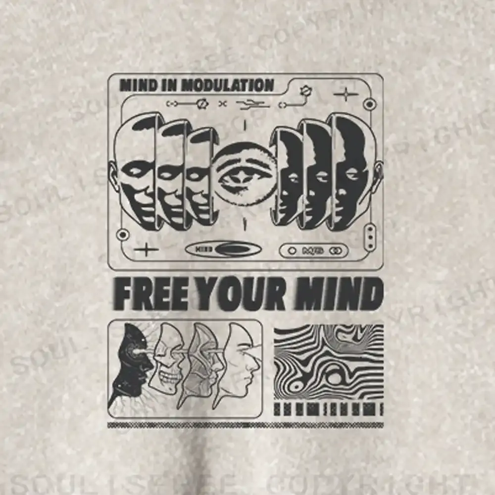 Free Your Mind Washed Cropped Sweatshirt