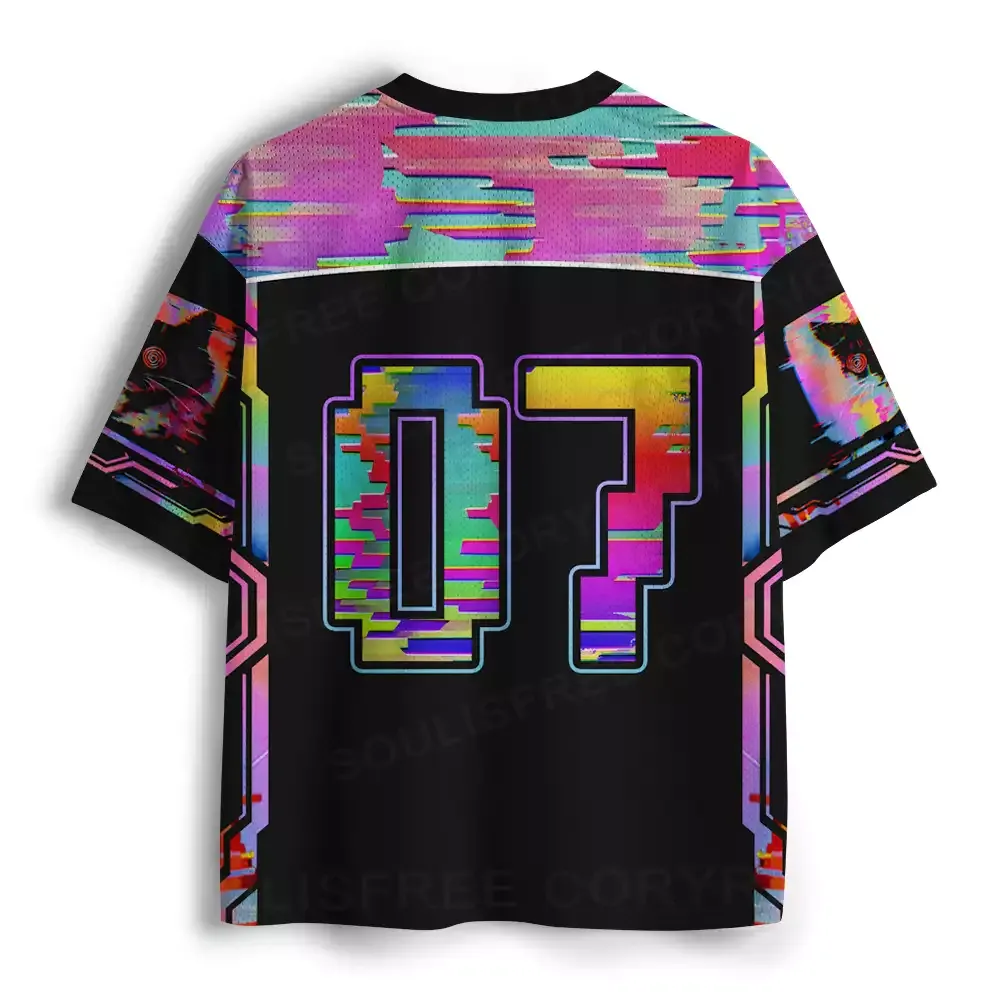 Glitchy Cat Vibes Mesh Jersey