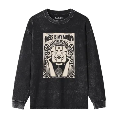 Where Is My Brain Washed Long Sleeve Shirt