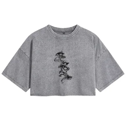Psychedelic Eyes Washed Crop T-shirt