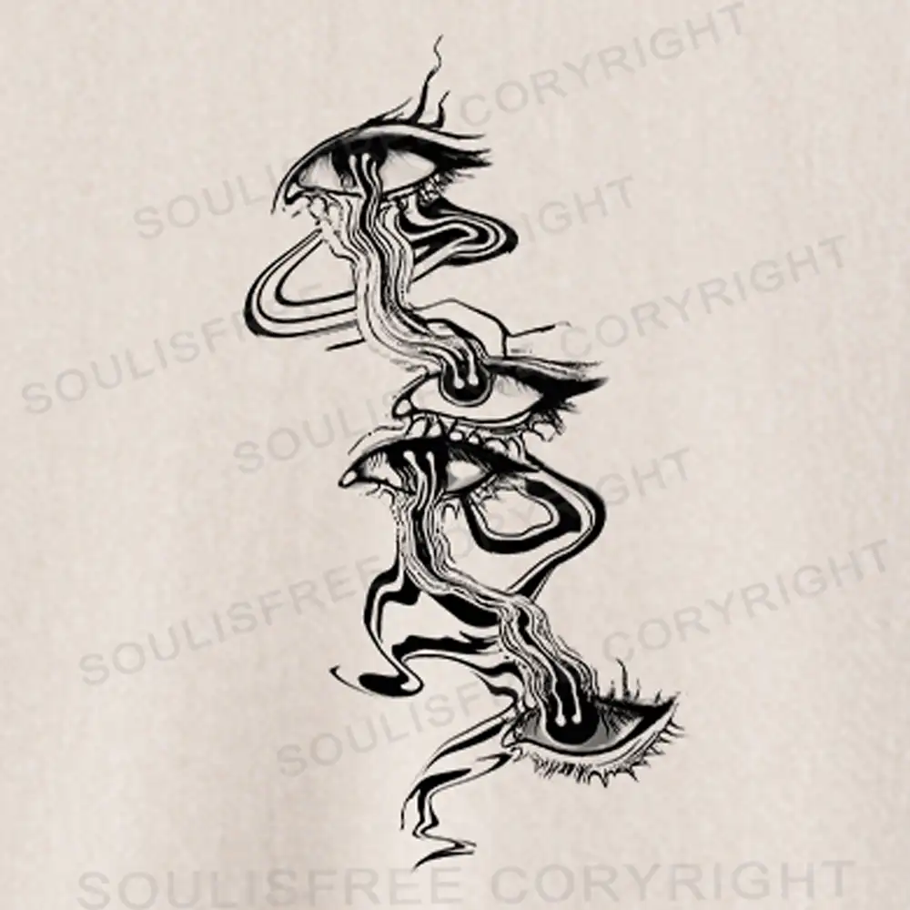 Psychedelic Eyes Washed Crop T-shirt