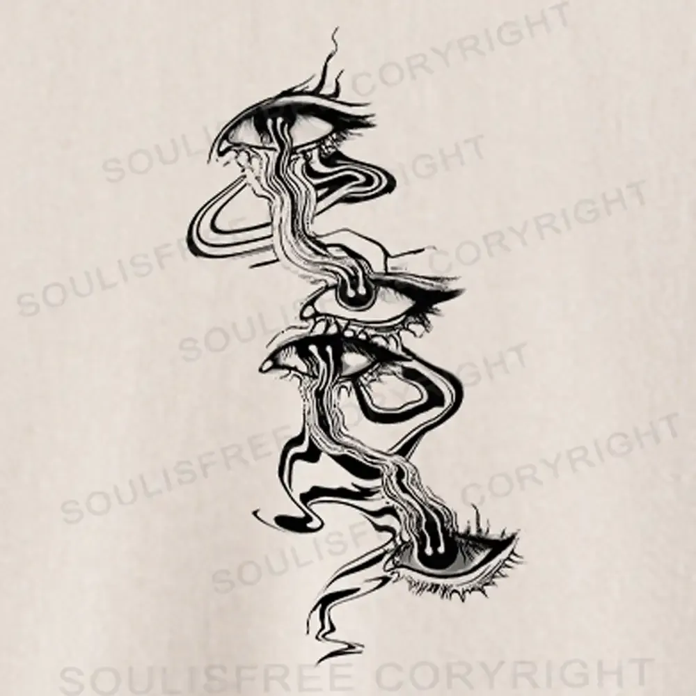 Psychedelic Eyes Washed Crop T-shirt