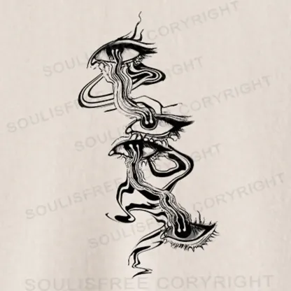 Psychedelic Eyes Washed Crop T-shirt