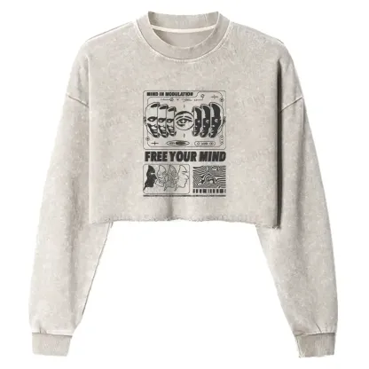 Free Your Mind Washed Cropped Sweatshirt