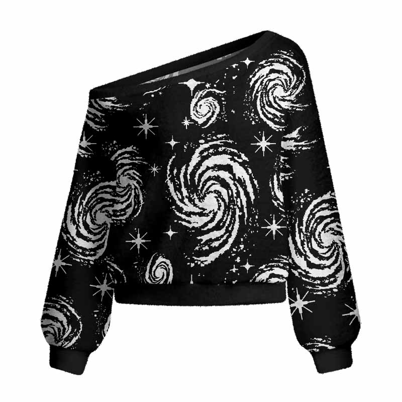 Soulisfree Galactic Swirl: A Cosmic Journey  Women's Fuzzy Crewneck Sweater