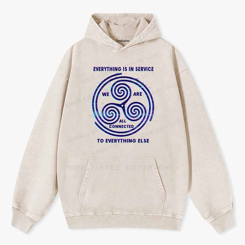 Soulisfree EVERYTHING IS IN SERVICE Washed Hoodie