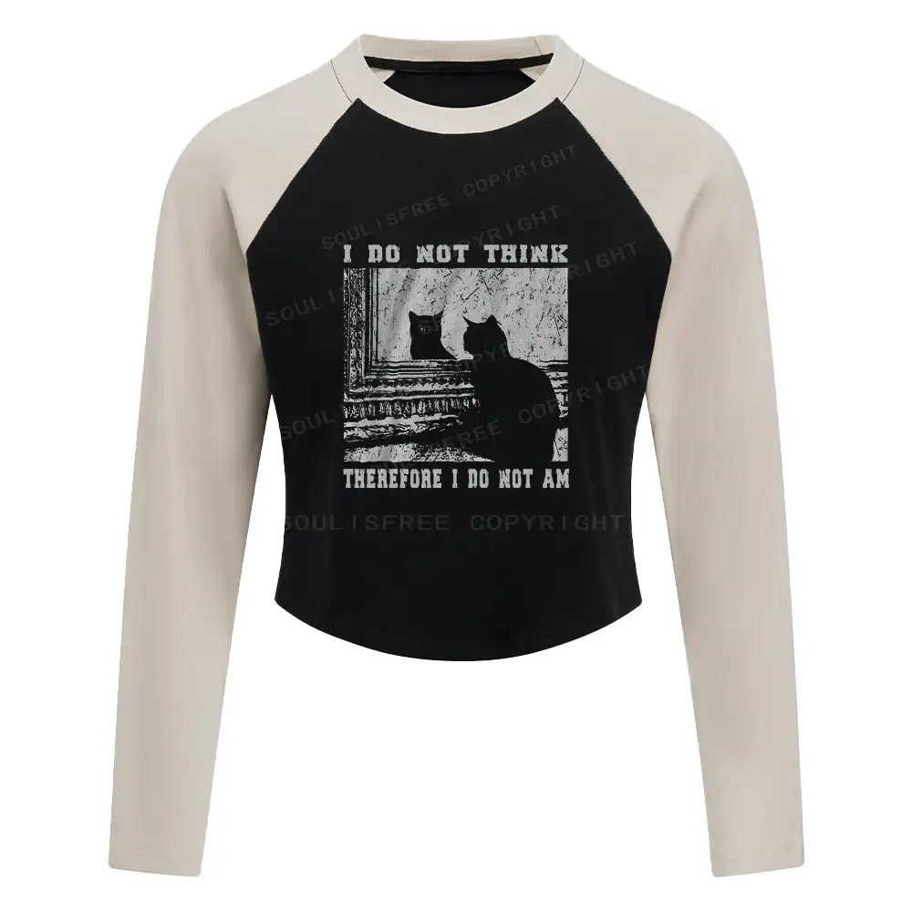 The Road Not Chosen Block Raglan Long Sleeve Crop Top