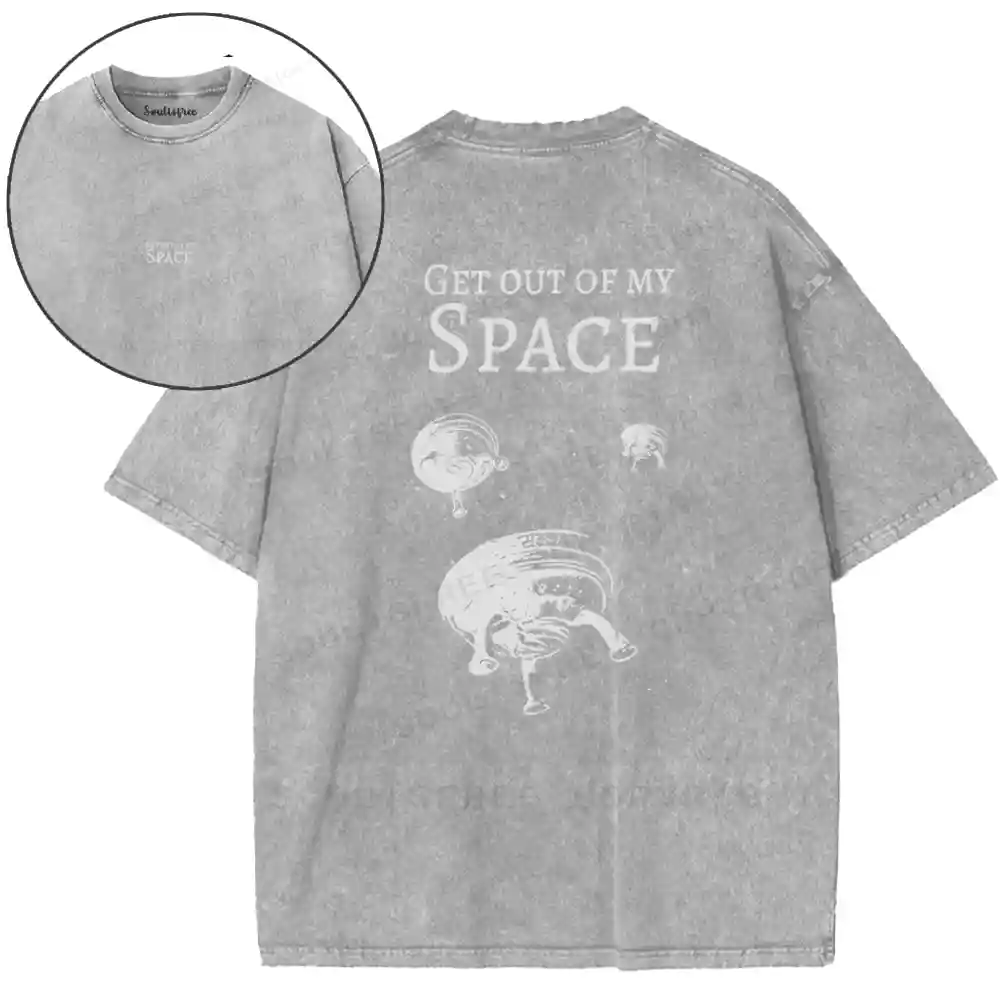 Cosmic Boundary Assertion Washed T-shirt