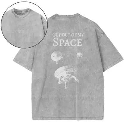 Cosmic Boundary Assertion Washed T-shirt