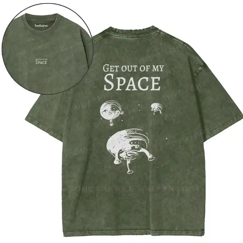 Cosmic Boundary Assertion Washed T-shirt