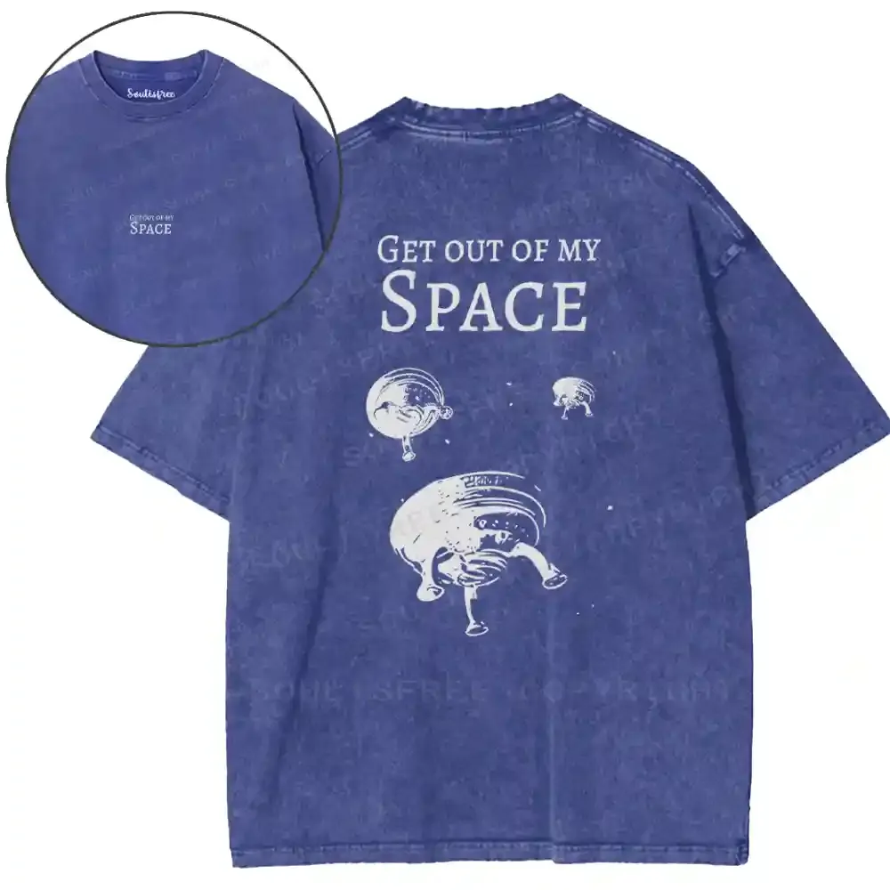 Cosmic Boundary Assertion Washed T-shirt