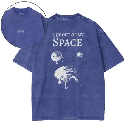 Cosmic Boundary Assertion Washed T-shirt