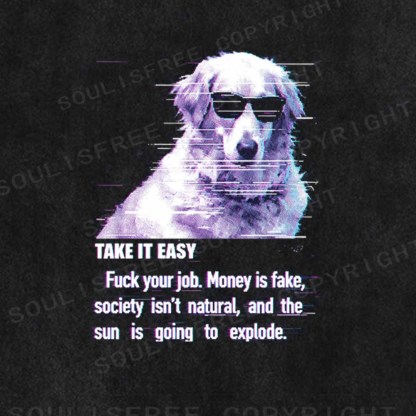 Soulisfree  TAKE IT EASY Washed Tee