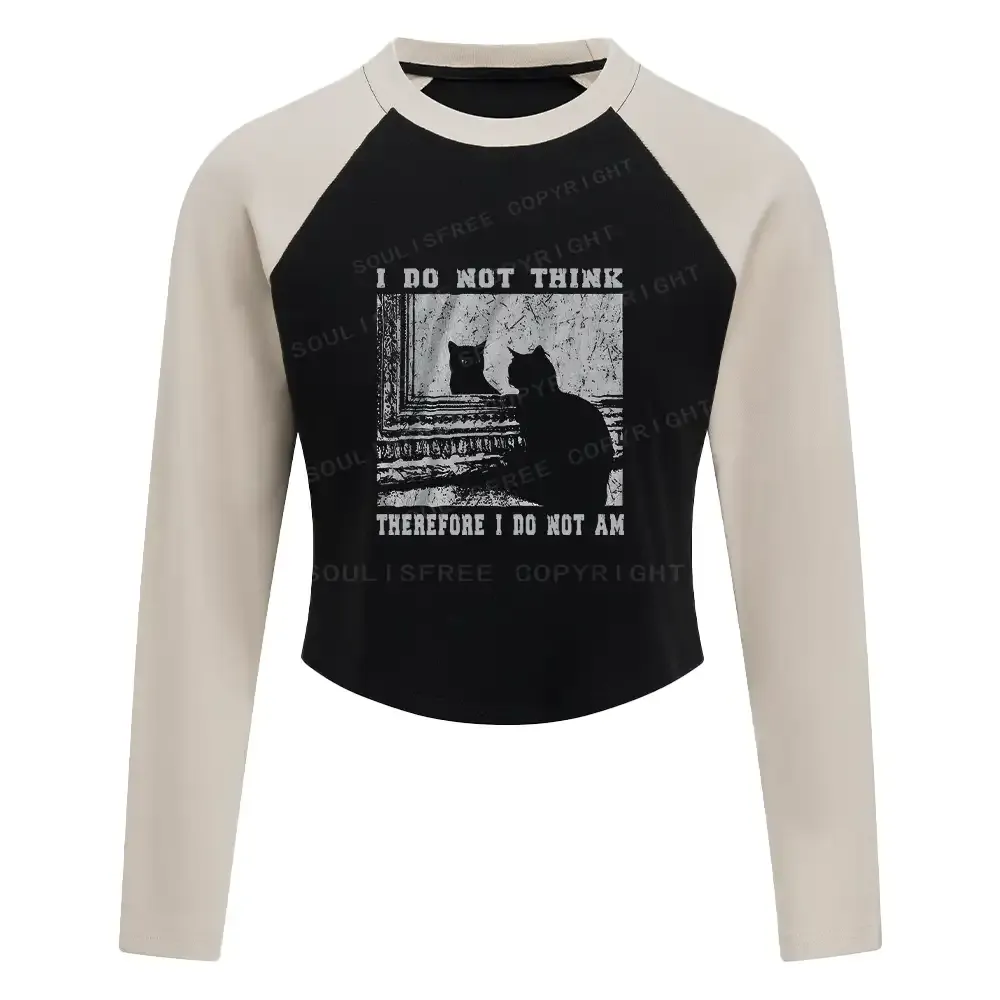 DesignedThe Road Not Chosen Block Raglan Long Sleeve Crop Top