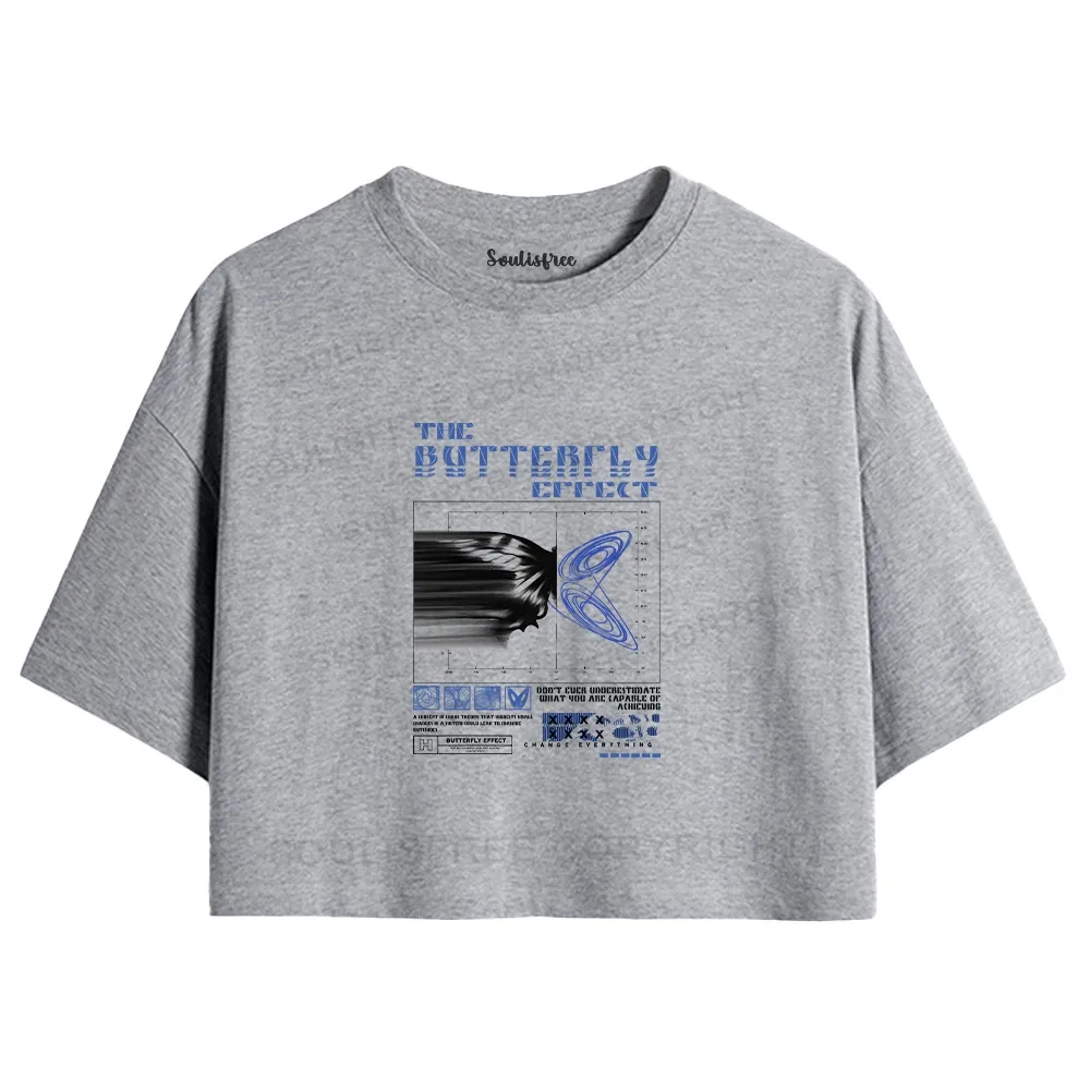 Chaos in Motion Washed T-shirt Crop Top