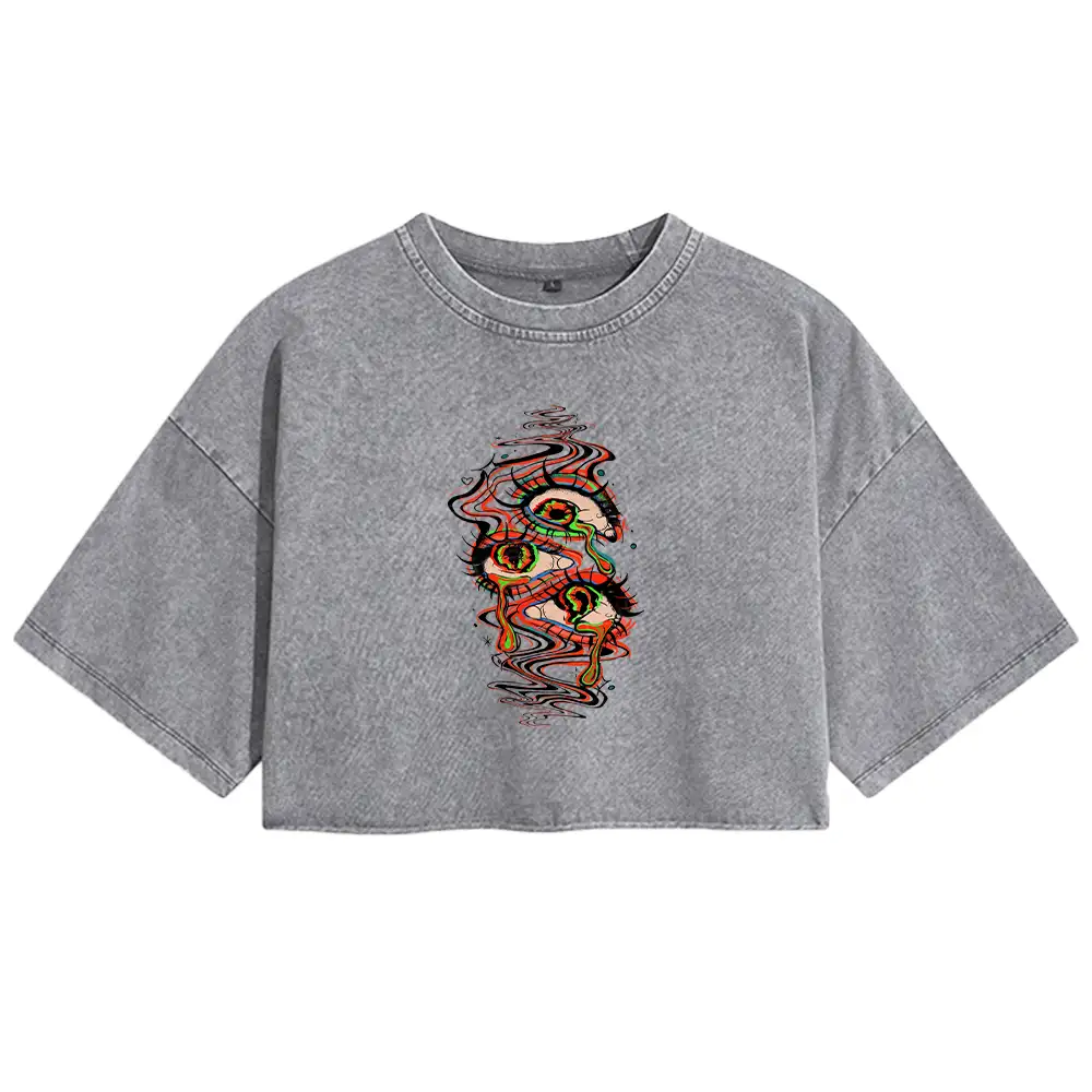 Dream Eyes Washed Crop T-shirt