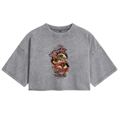 Dream Eyes Washed Crop T-shirt