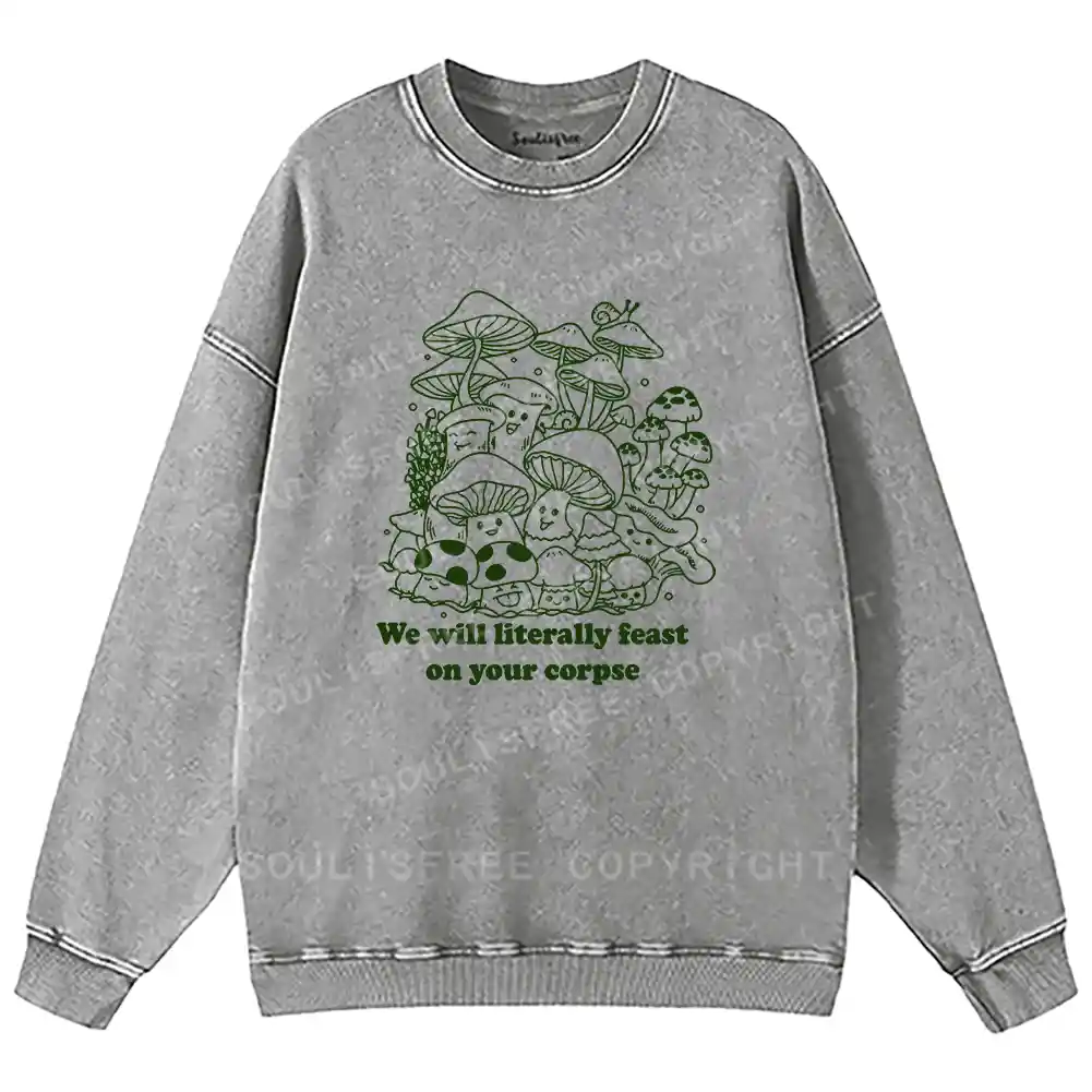 Mushroom Afterlife Washed Sweatshirts
