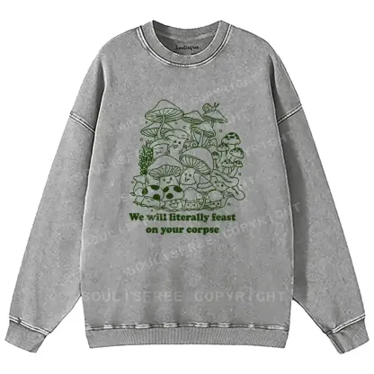 Mushroom Afterlife Washed Sweatshirts