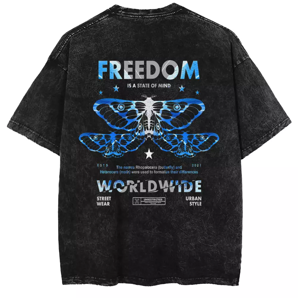 FREEDOM IS A STATE OF MIND 1 Washed T-shirt