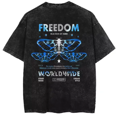FREEDOM IS A STATE OF MIND 1 Washed T-shirt
