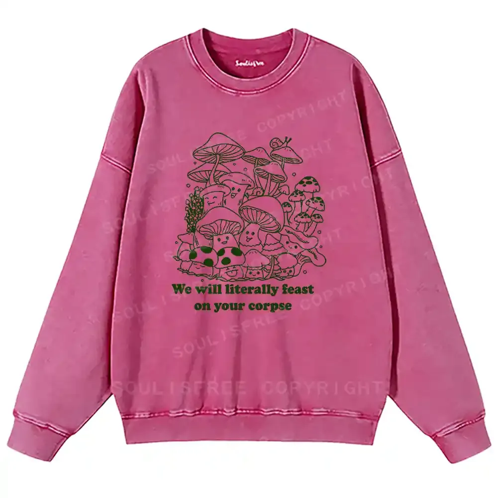 Mushroom Afterlife Washed Sweatshirts