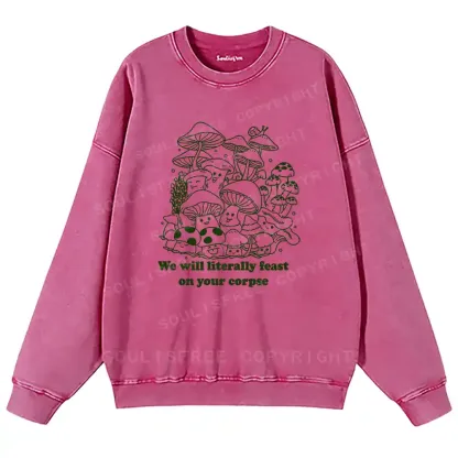 Mushroom Afterlife Washed Sweatshirts