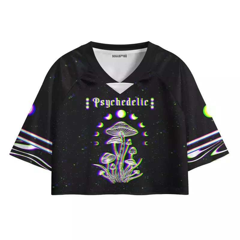 Soulisfree Inner Vision Optic Lines Illusion Cropped Jersey