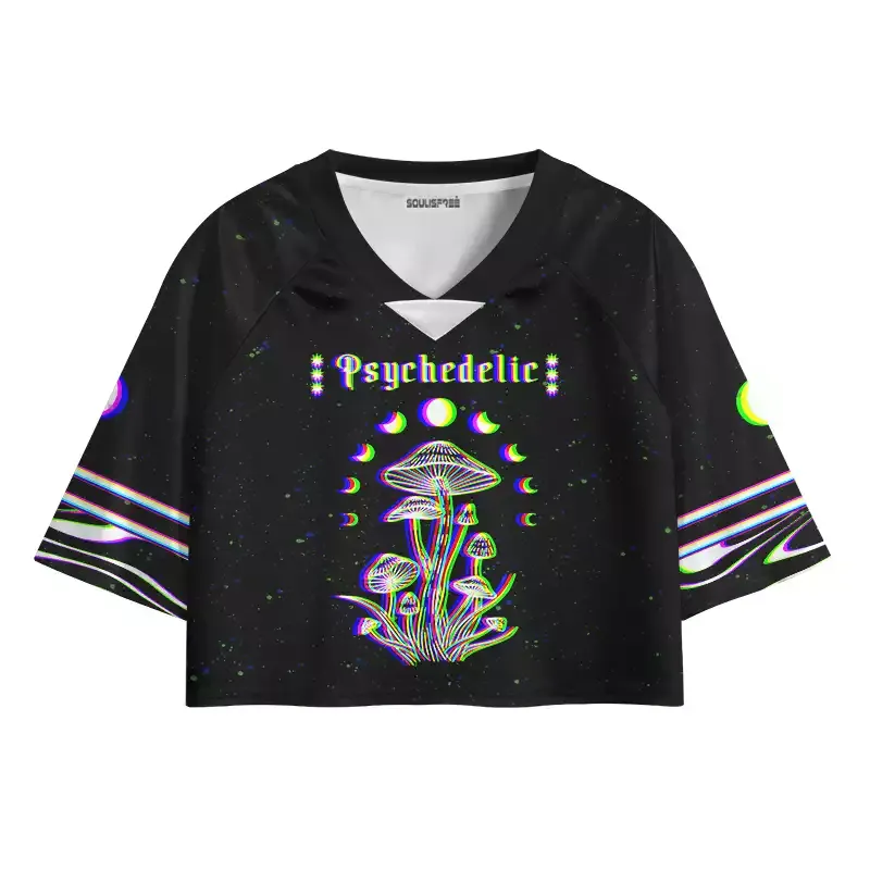 Designed Soulisfree Inner Vision Optic Lines Illusion Cropped Jersey