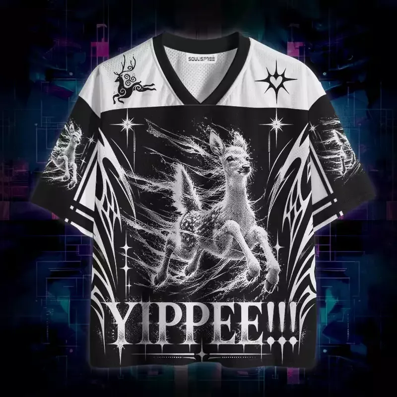 Soulisfree Yippee Glitch Deer Mesh Jersey