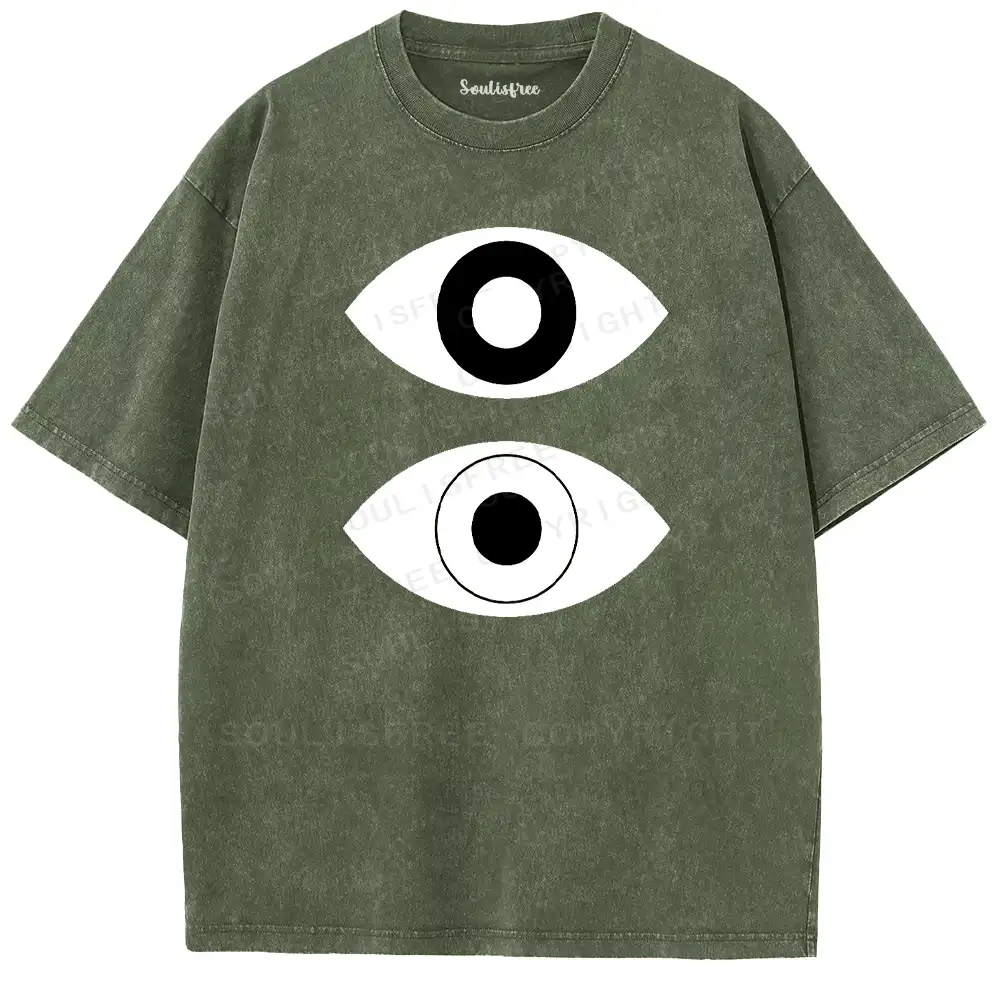 Double All-Seeing Eye Washed T-shirt